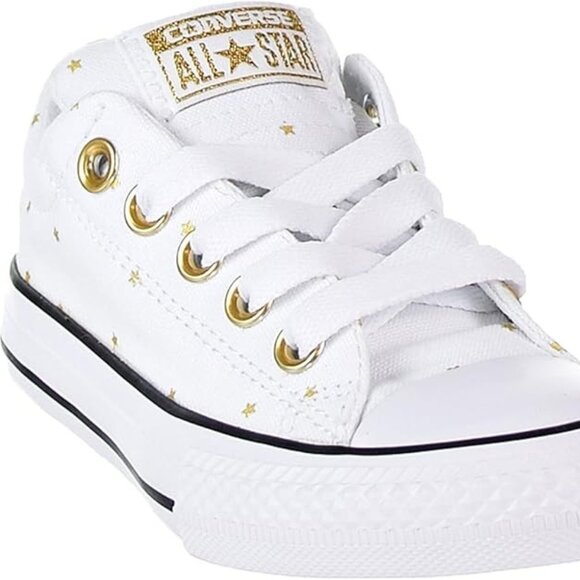 Chuck Taylor All Star Street Slip On Lace Up Gold Star Junior Shoes White Size 4 - Picture 1 of 9